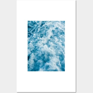 Whitewater River Rapids Blue Abstract Posters and Art